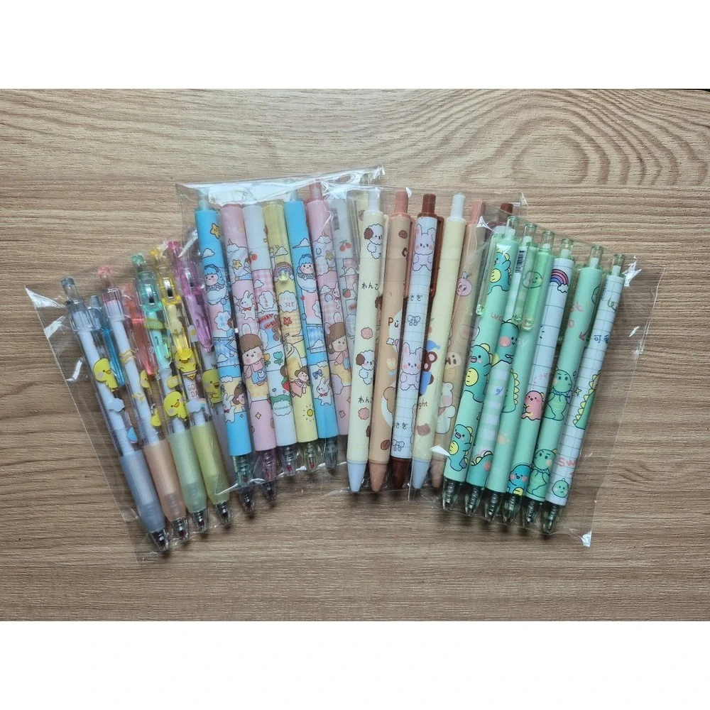 26pc Kawaii Gel Pen Set Cute Animal Dinosaur Bunny Chick Aesthetic Stationery